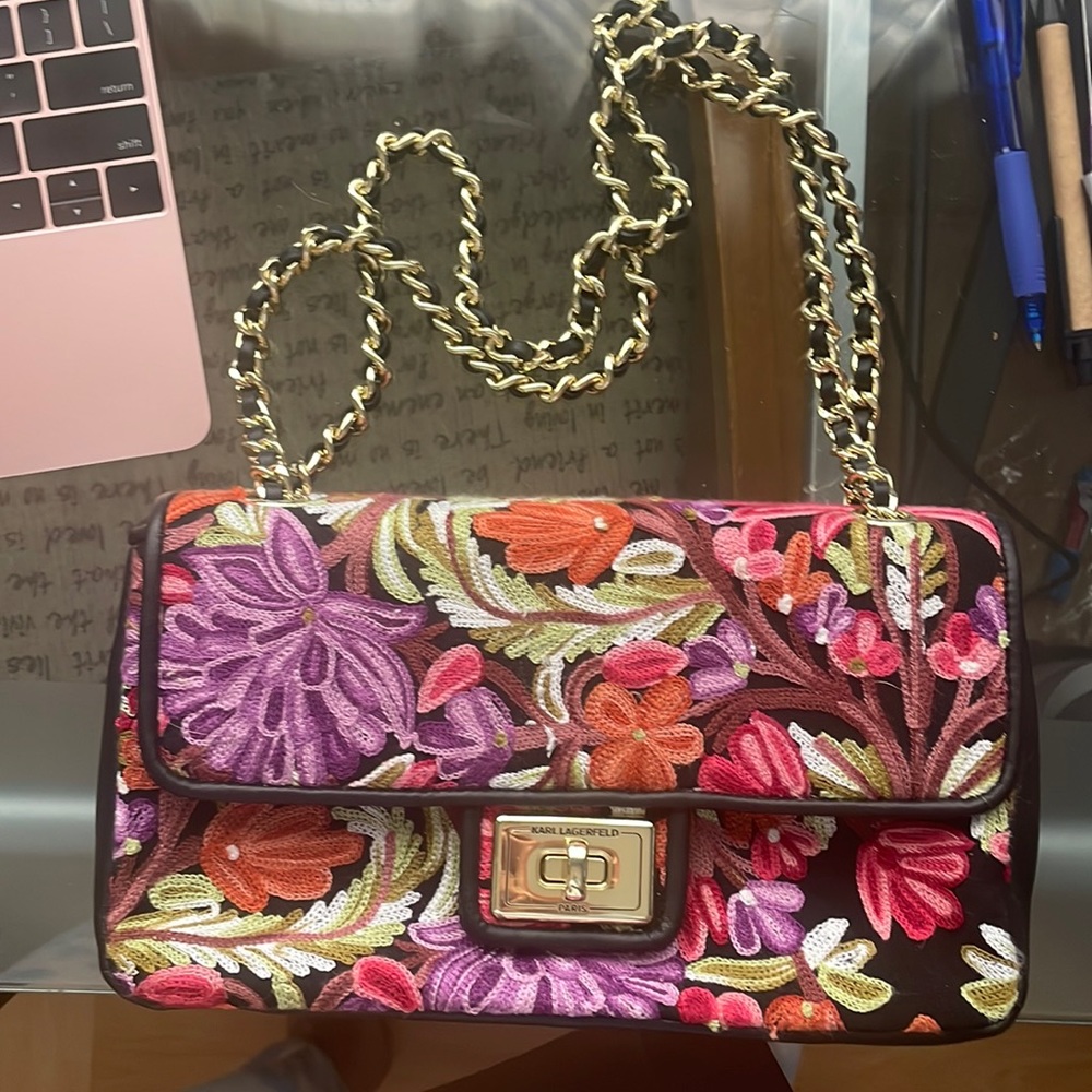 Karl Lagerfeld floral purse